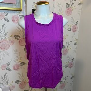 ZYIA Vibrant Purple/Pinkish Mesh Open Back  Sleeveless Tank Top